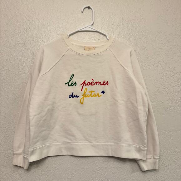 SÉZANE X JCC+ LES POÈMES DU FUTUR SWEATSHIRT White Size Small - Picture 3 of 7